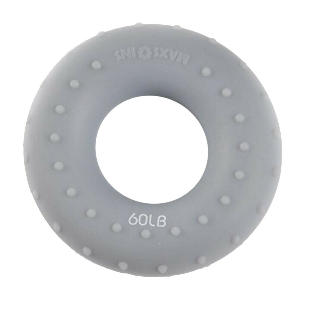 Silicone Hand Gripper Ring Strength Training Finger Exerciser Non-slip 60LB Grey