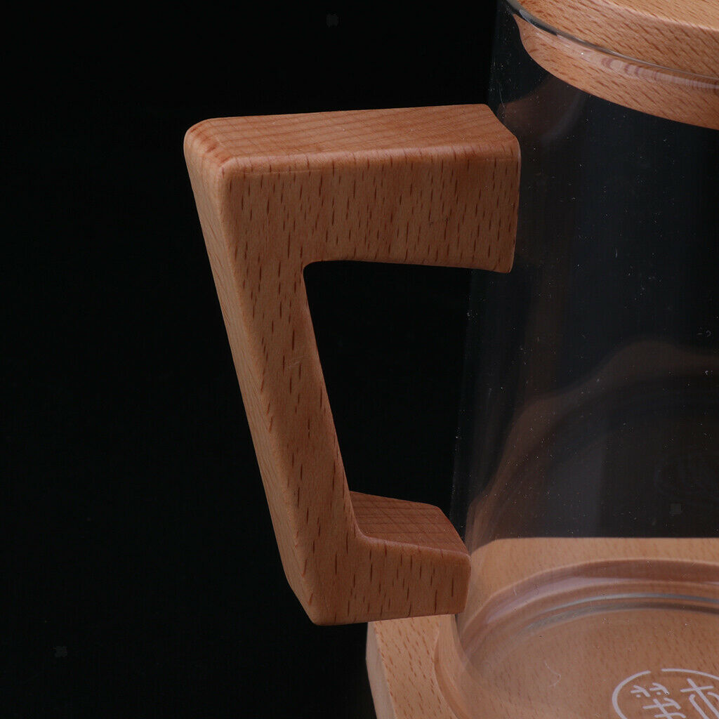 Glass Cup Handmade Coffee Tea Beer Juice Milk Mug Drink  Type2 Ligth Wooden