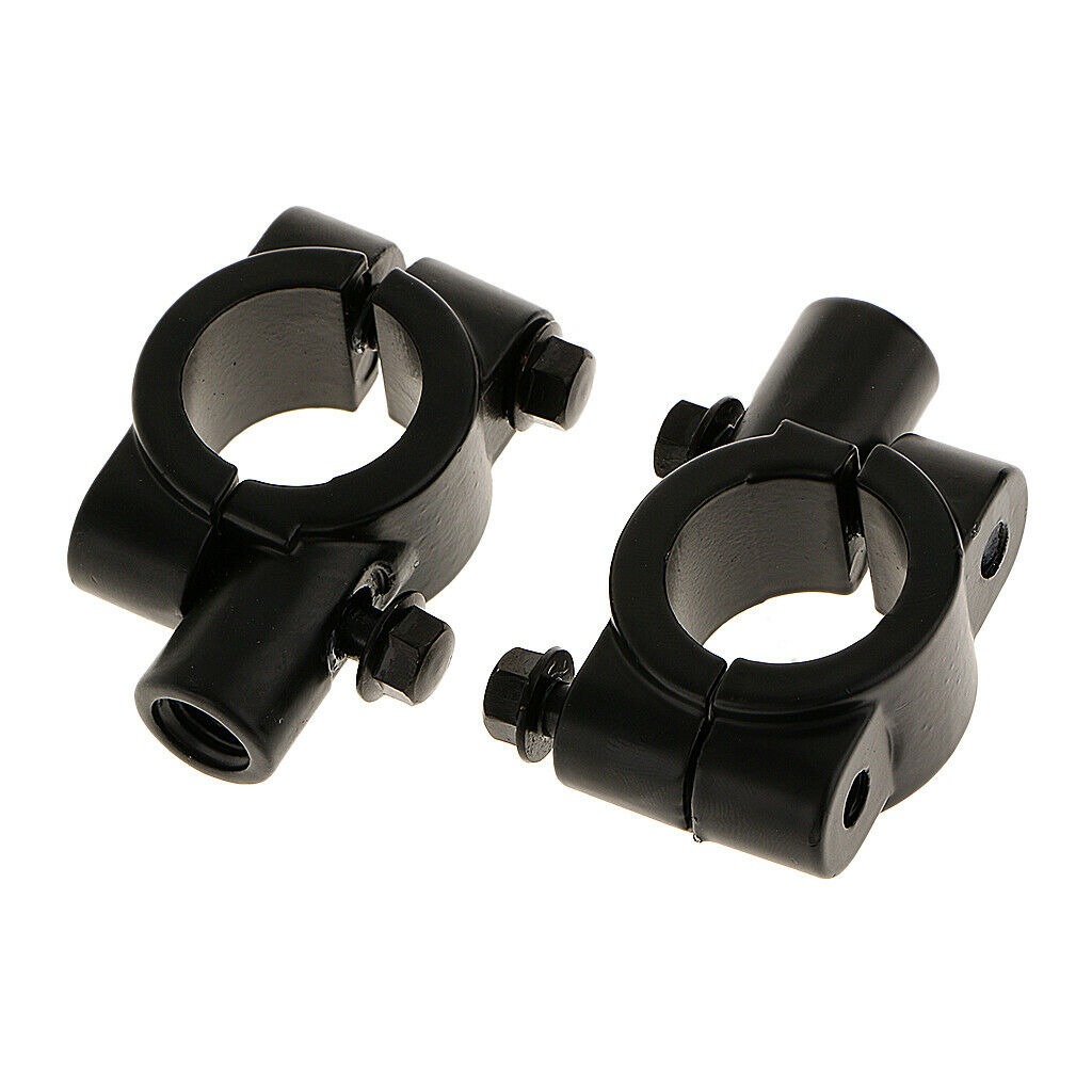 2 Pieces Motorcycle Bike Handlebar Mirror Fixing Bracket Matte Black