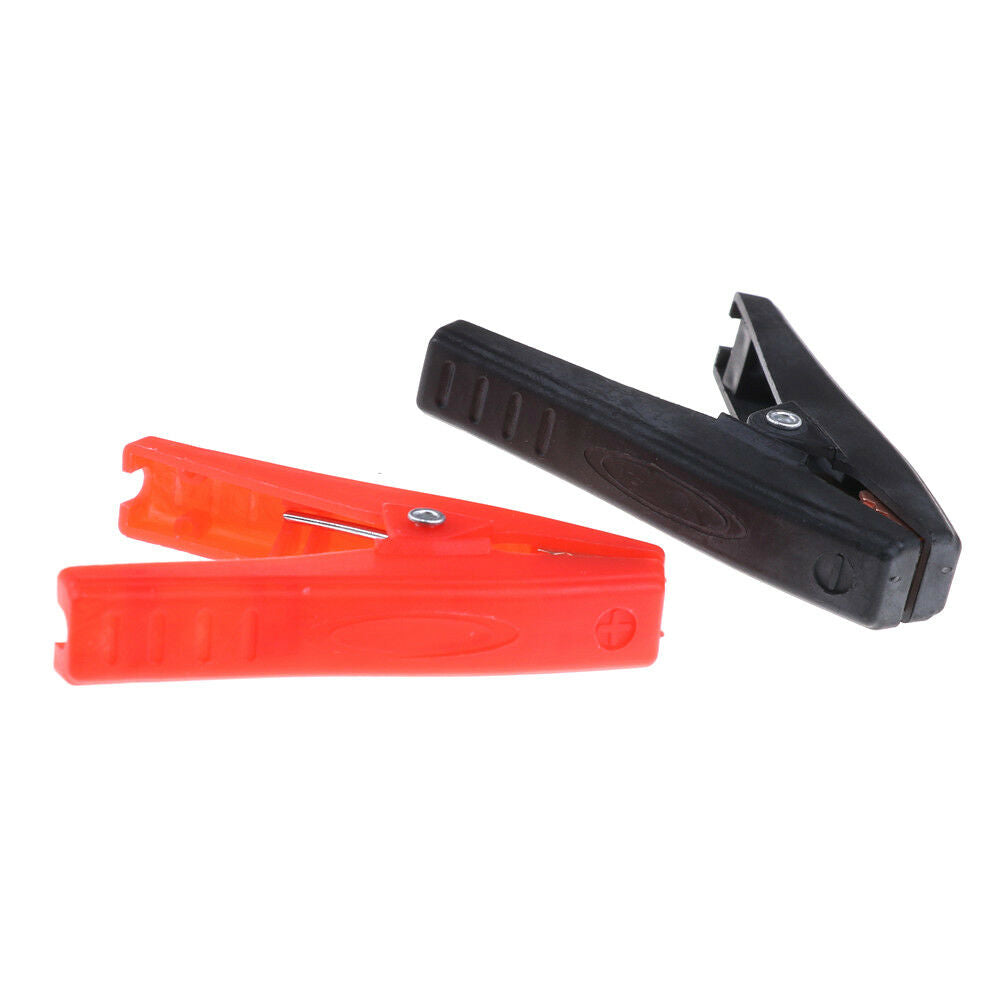 2pcs 90mm 100A Plastic Alligator Clips Car Battery Clamps Connecter Red & Bl SJ