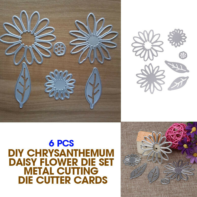 6Pcs Chrysanthemum  DIY Daisy Flower Die Set Metal Cutting Die Cutter Cards