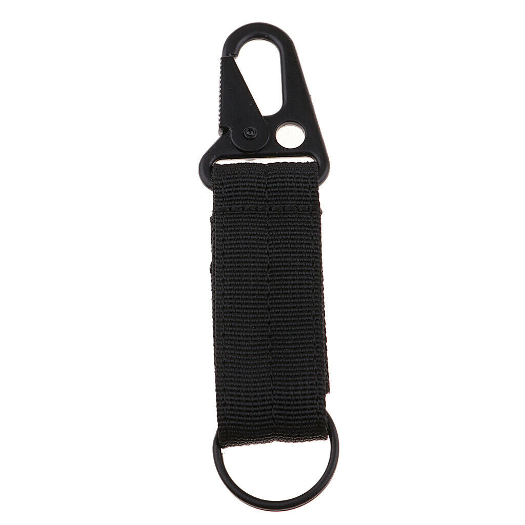 Key Hook Webbing Molle Buckle Hanging Belt Carabiner Clip Black