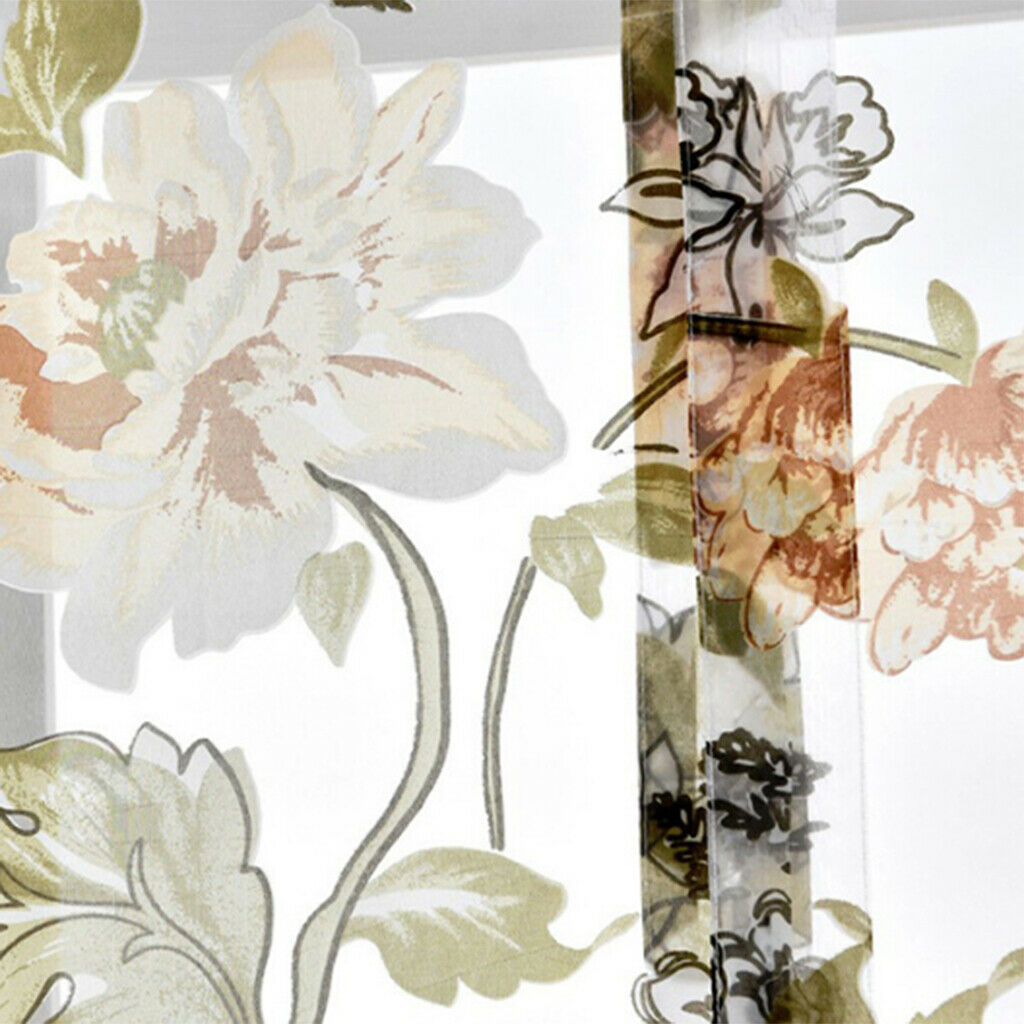 Flower Design Roman Window Curtain Sheer Voile #1 Yellow 80x100cm