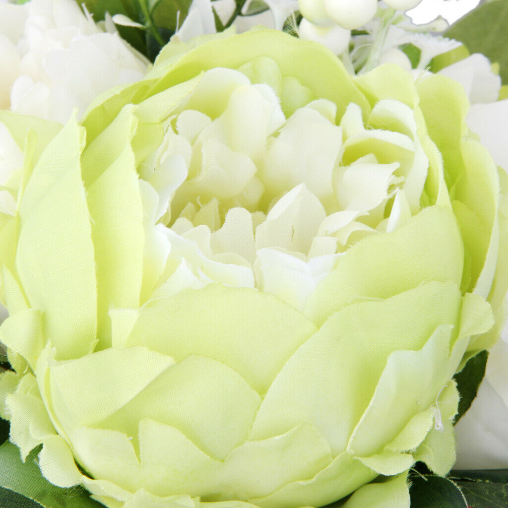 Bridal Peony Flower Bouquet Wedding Flower w/ Ribbons Wedding Decoration