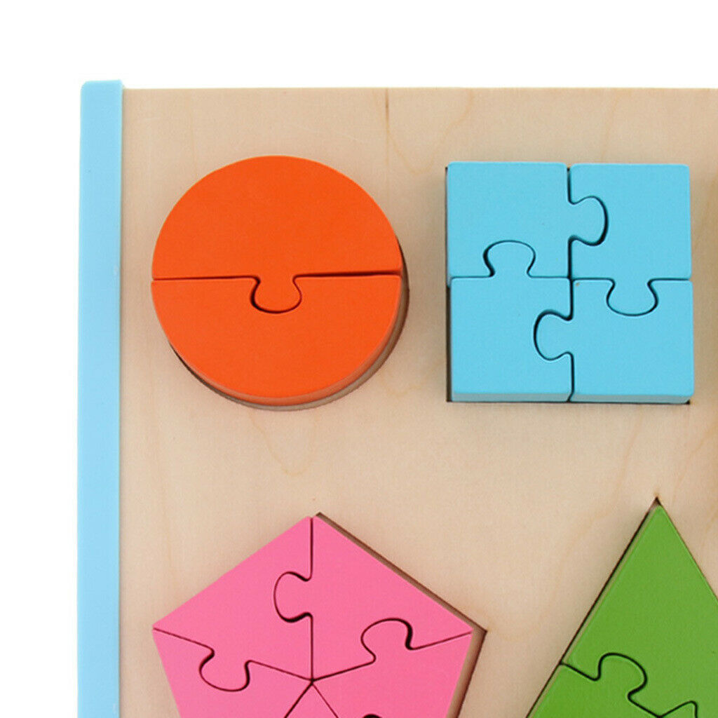 Geometry Shape Wooden Jigsaw Block Puzzle Children Education Toys Style 3