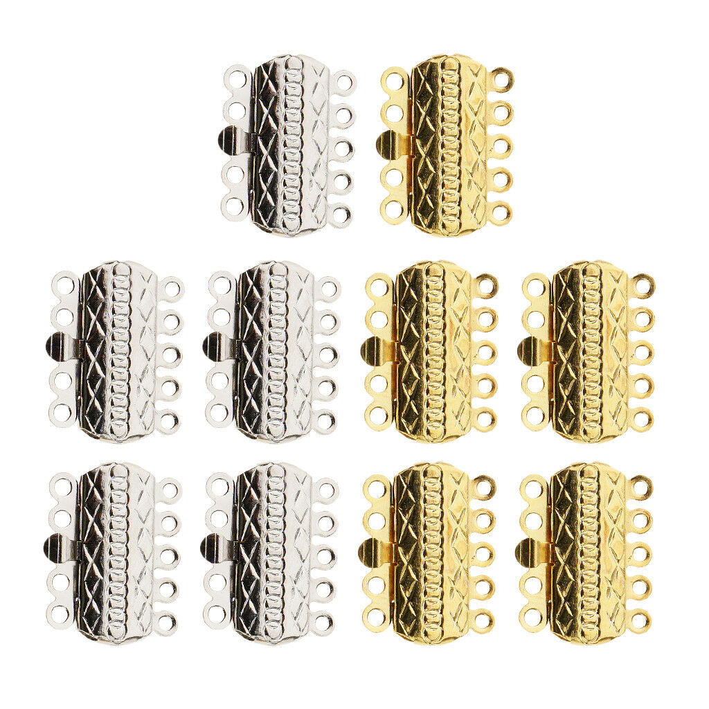 10 SET 5 STRAND CLASPS MULTI STRAND CLASP BEADING BRACELET NECKALCE JEWELRY