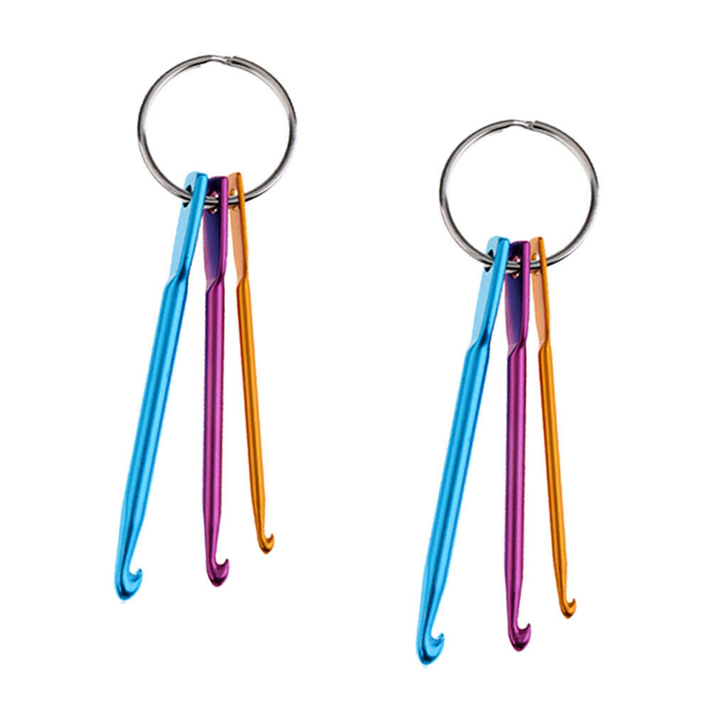 2 Sets of Aluminium Crochet Hooks Coloured Crochet Hooks Needles with a Metal