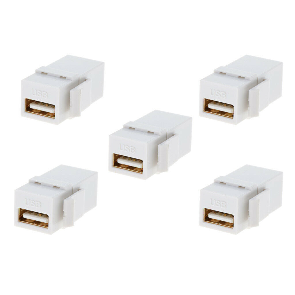 5pcs USB-A Female To Female Panel Insert Adapter For