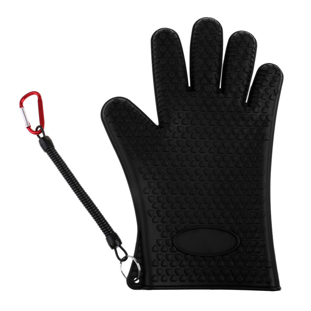 Catch Fish Gloves Anti-slip Fishing Gloves with Buckle Anti-slip Black