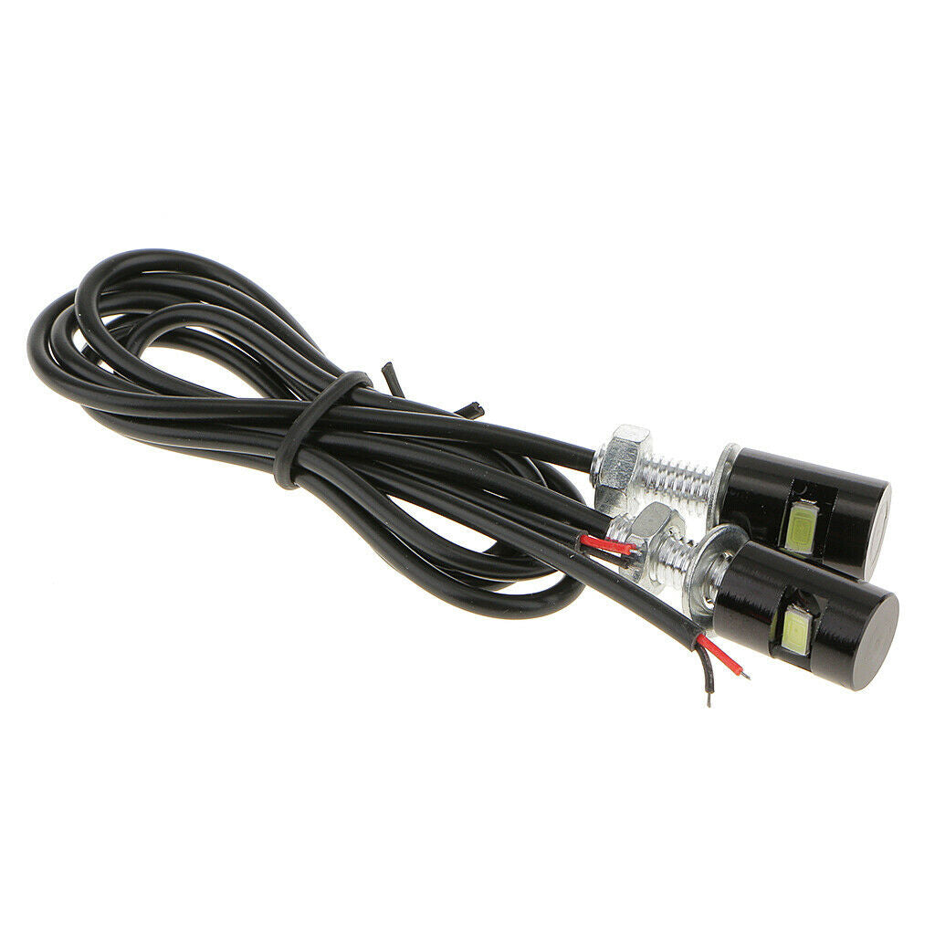 2xWaterproof 12V LED SMD Motorcycle Car License Plate Stud Screw Lamp Light