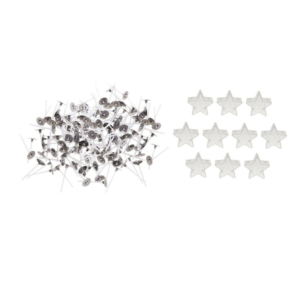 200x Pre-waxed Candle Wicks and 10x Star Tealight Cup DIY Candle Making Mold