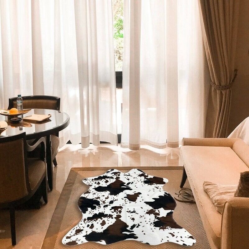 Imitation Animal Skins Rugs and Carpets Cow Carpet Carpets for Living Room BedK5