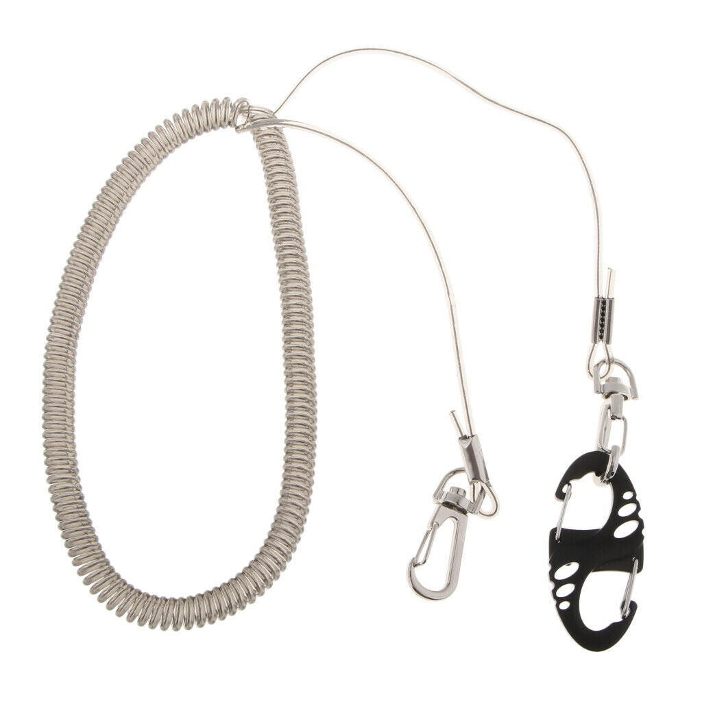 2.5m Steel Wire Fishing Coiled Lanyard Net Release Fly Fishing