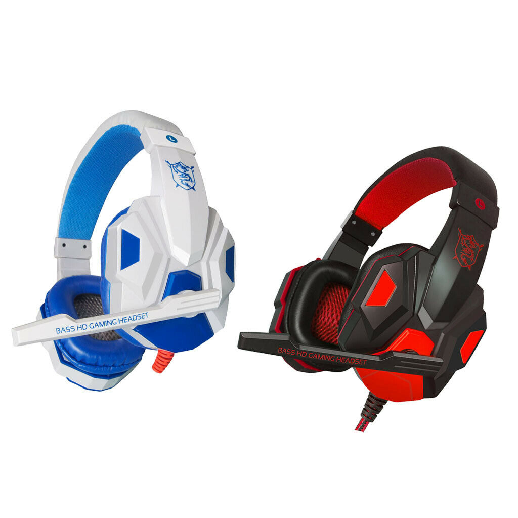 3.5mm Gaming Headphones Stereo Over-Ear Headset Bass Bass Mic Earphone
