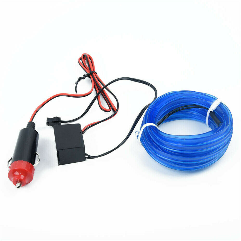 5Meters LED Car Interior Decor Blue Atmosphere Wire Strip Light Lamp Accessories