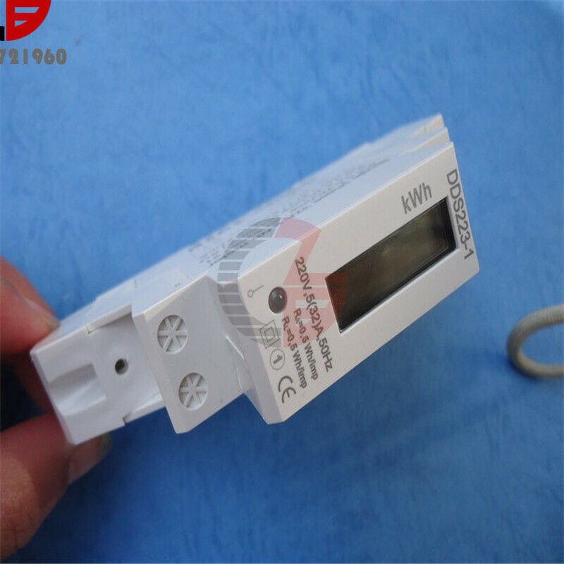 Digital LCD DDS223-1 220V 230V 32A AC DIN Rail Electric Kilo Watt Hour KWH Meter