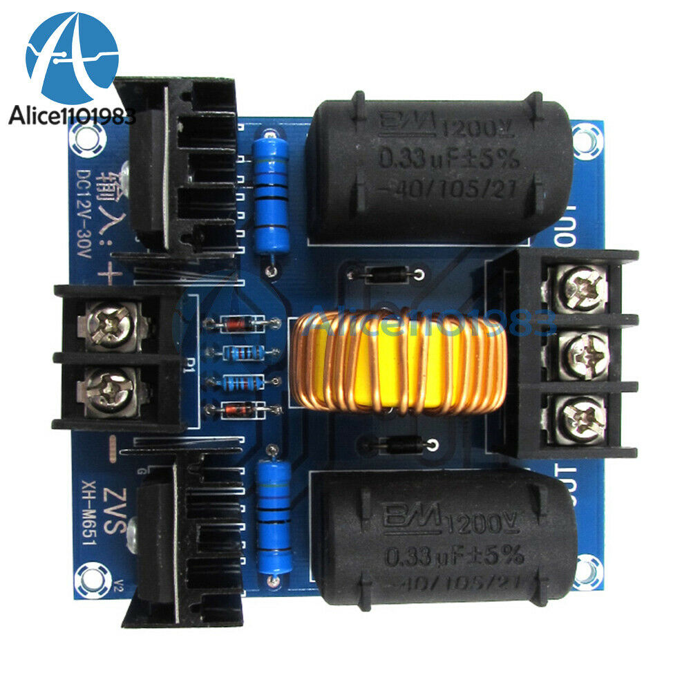 DC 12-30V ZVS Tesla Coil Marx Generator High Voltage Power Supply Module + Case