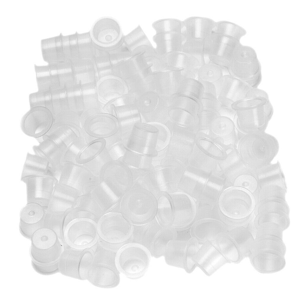 1000pcs Disposable Plastic Tattoo Cup Pigment Ink Holder Medium - Flat Base