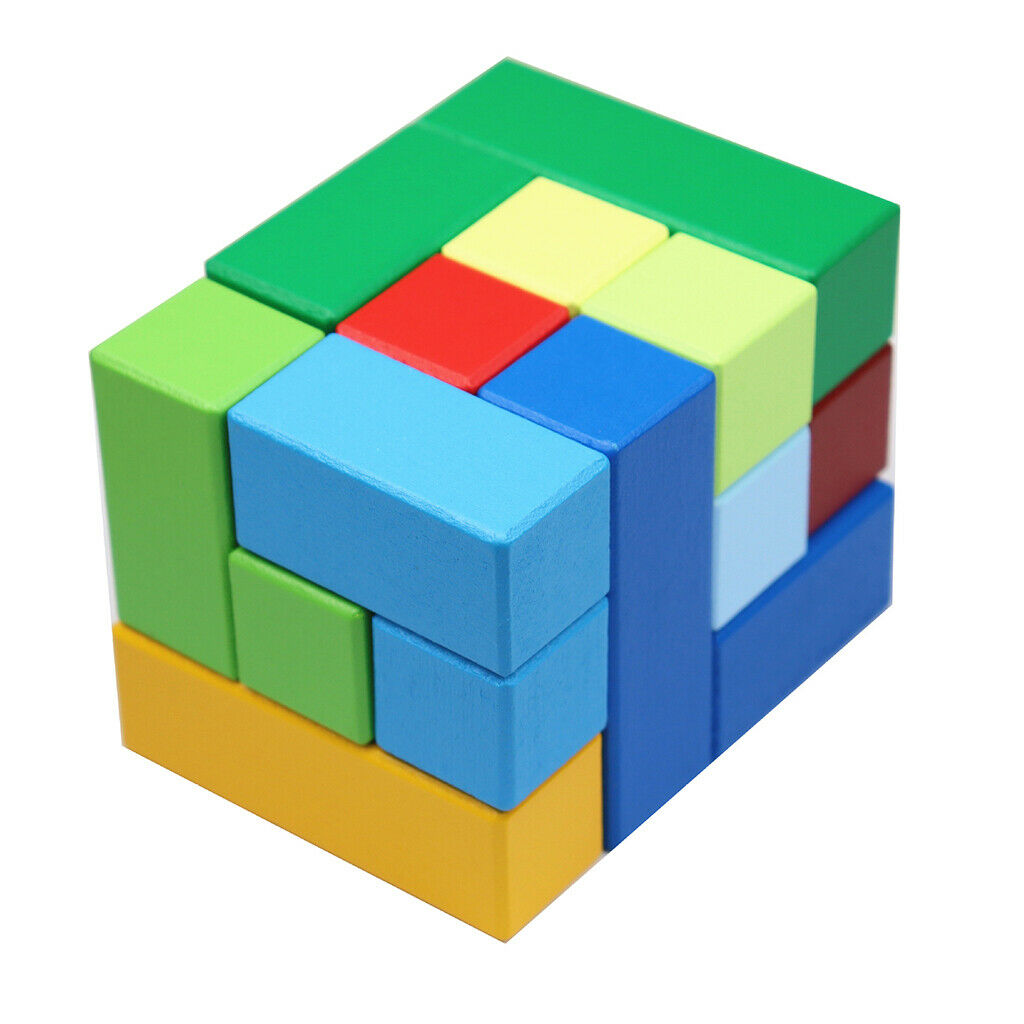 Kids Wood Cubes Building Blocks Puzzle Games Toys Learning Educationals Toys