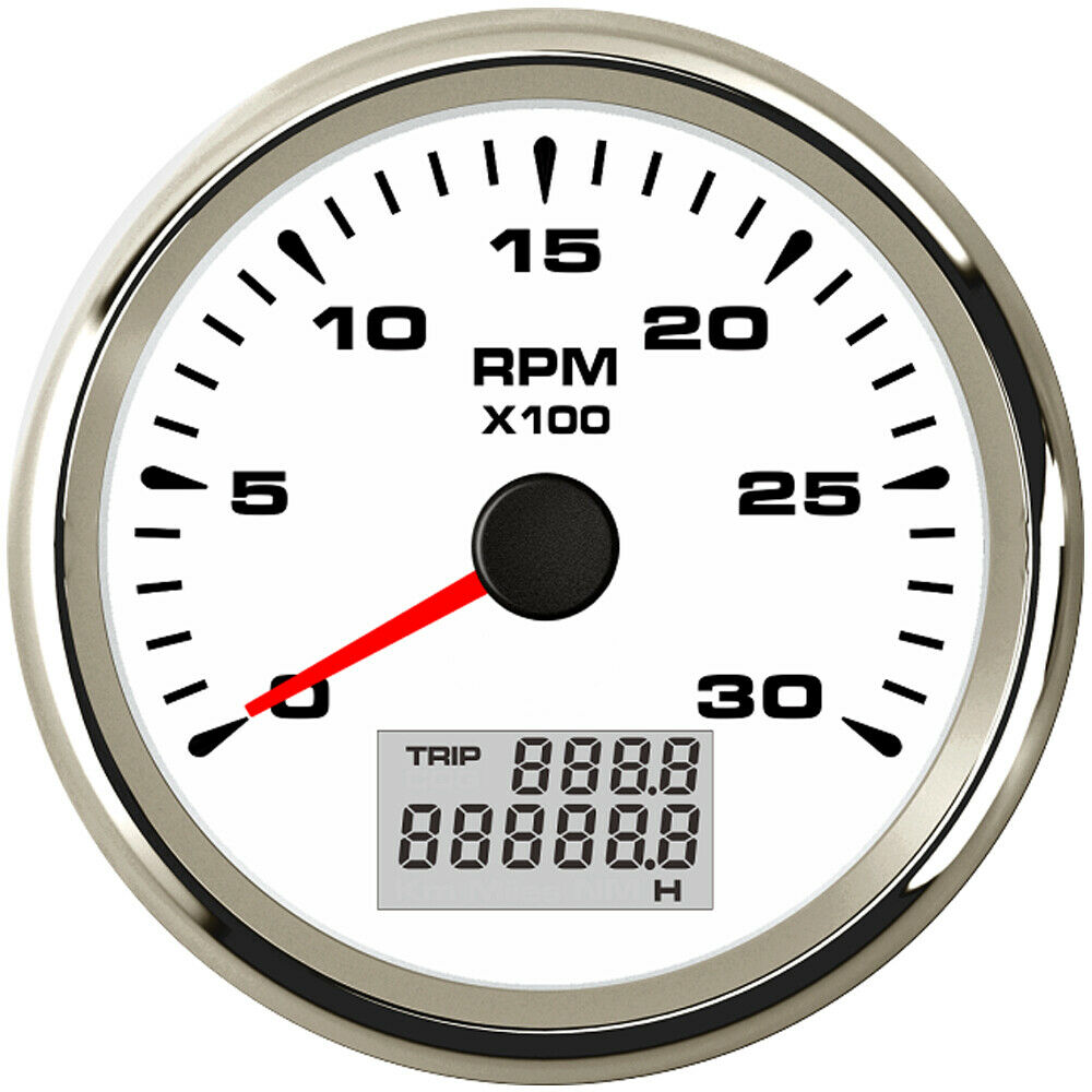 3-3/8" pulse tachometer 9-32VDC white 3000rpm for car marine 7 colors backlight