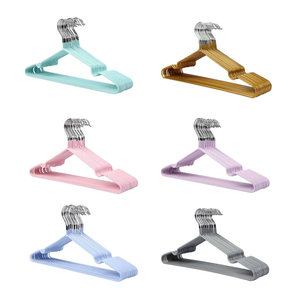 20pcs Steel Clothes Hanger Clothing Storage Rack Organizer Bedroom Bathroom