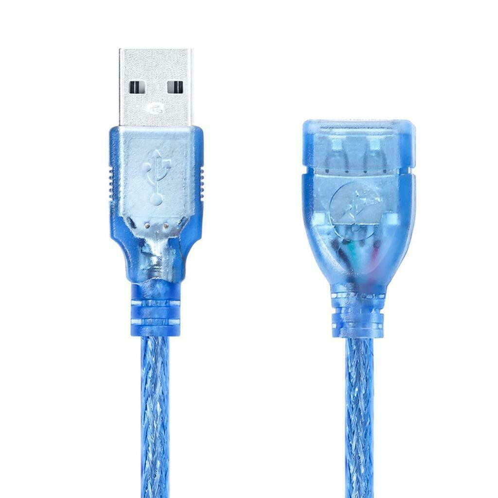 High Speed USB 2.0 Extension Cable Transparent Male To Female Cord 1.5Meters