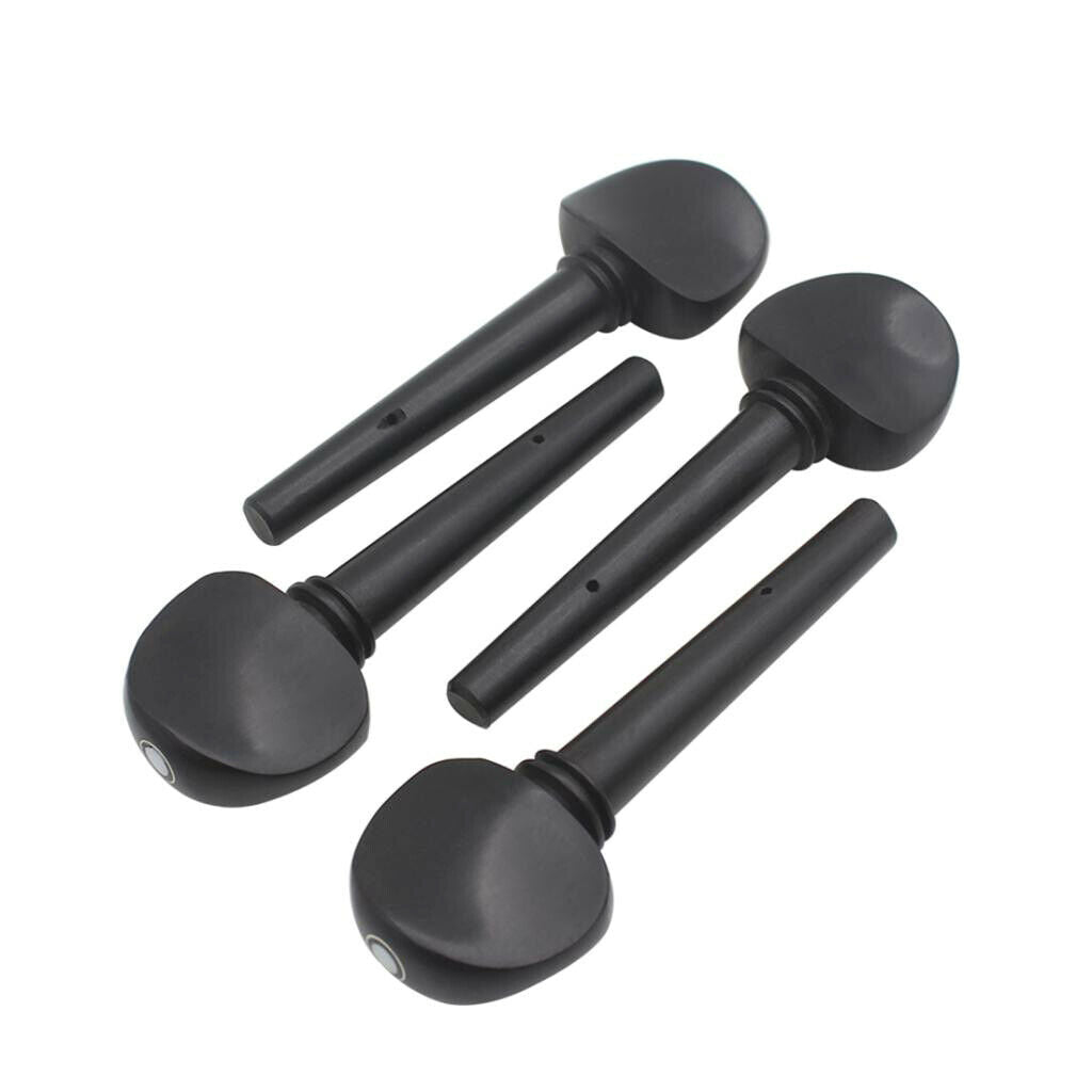 4x DIY Tuning Pegs Ebony Black Key Tuners for 3/4 4/4 Cello Parts
