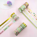 6x Cartoon Alpaca Cactus Bronzing Washi Paper Tape DIY Hand Account Diary Decor