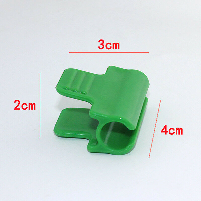 10Pcs Plastic Green Pipe Clamps Greenhouse Gardening Plants Netting Hoop Clips