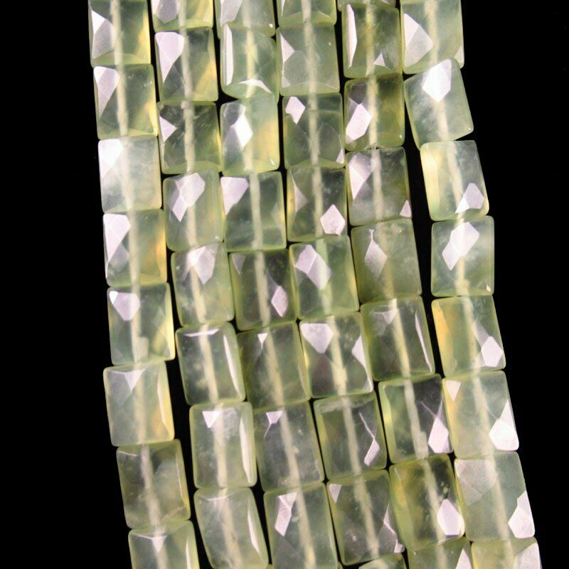 10x8x5mm 29g Faceted A+ New Jade Oblong Pendant Loose Bead 15.5 inch A-611TZ