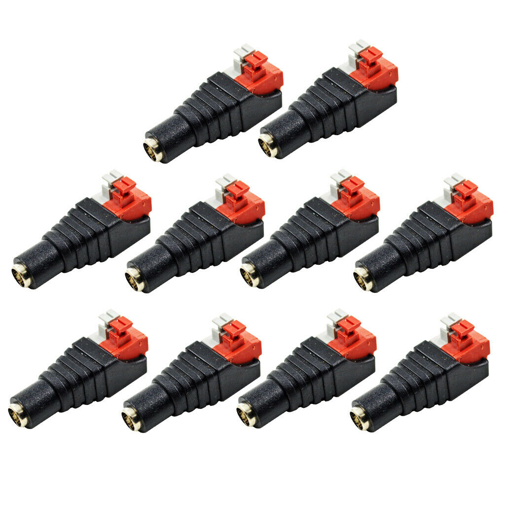 20PCS Red 12V Male Female DC Power Plug Adapter Connector for LED Strip Light