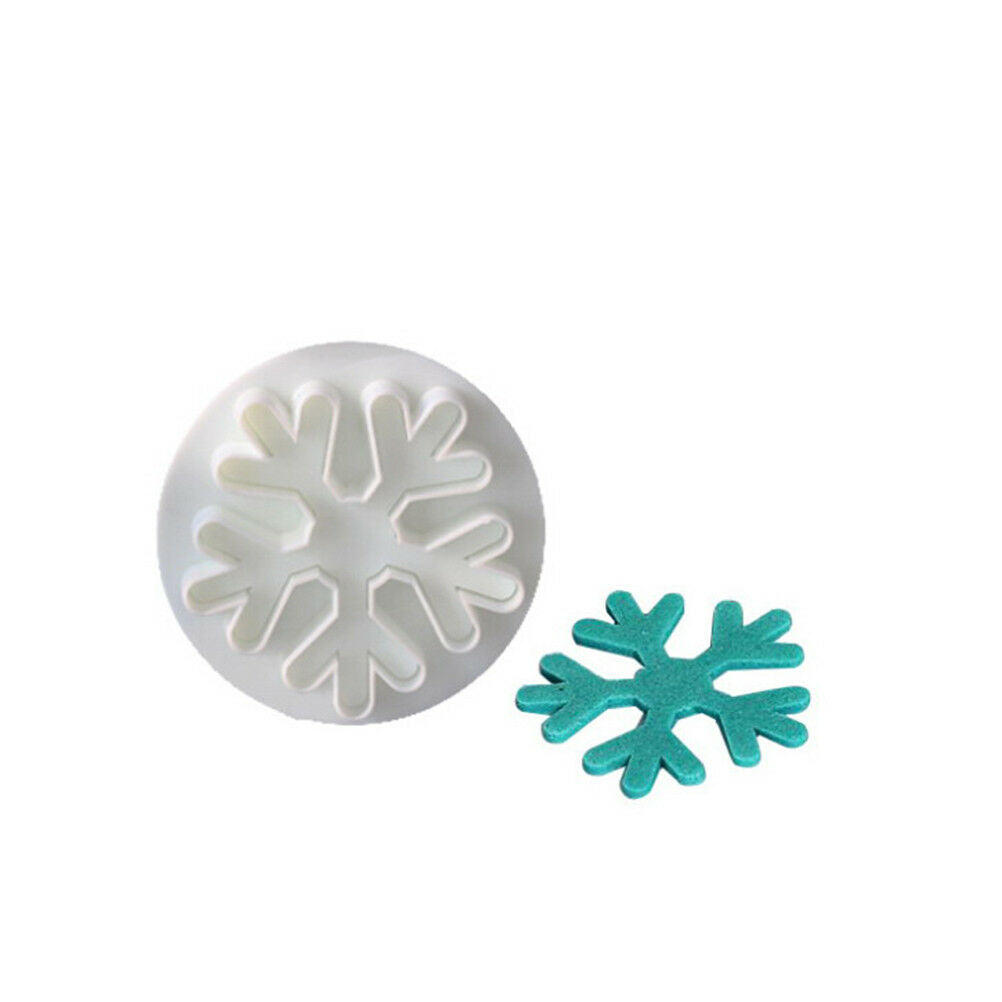 3pcs Snowflake Plunger Cutter Mold Sugarcraft Fondant Cake Decorating Tool.l8