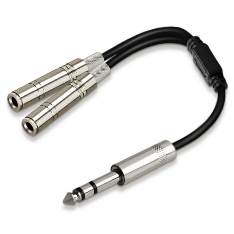 6.35mm 1/4 Inch Stereo Jack Splitter Cable Adapter Lead Plug to Double 6.35mm B3