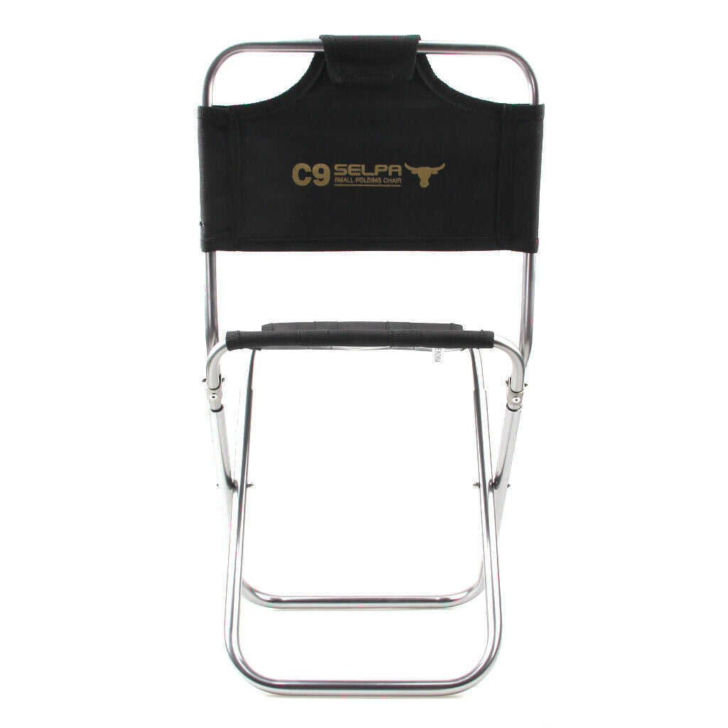 Foldable Folding Chair Fishing Camping Hiking Garden Stool Seat w/ Backrest