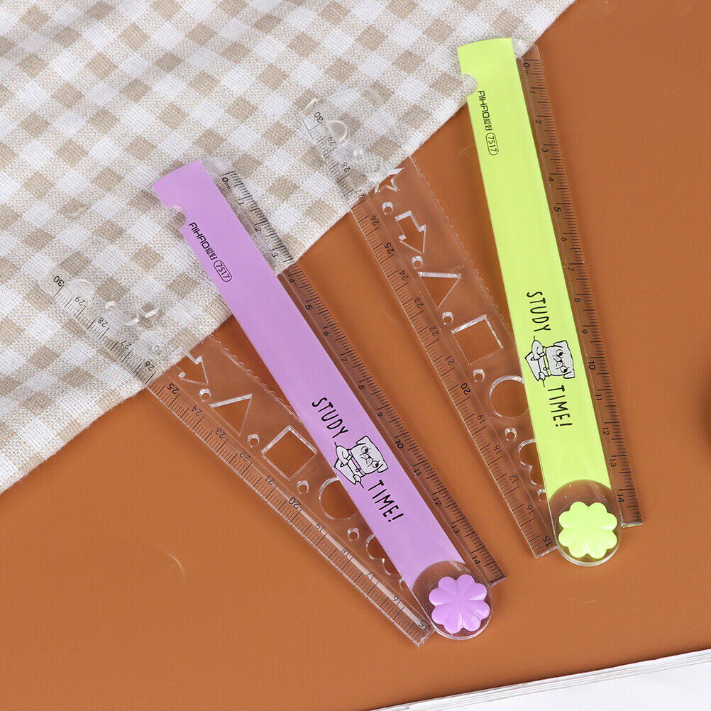 30CM cute study time folding ruler multifunction DIY drawing for station .l8