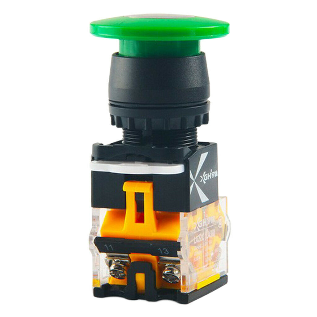 LA22B-11M Aluminum Black Head Push Button Flat Toggle Switch Self-locking