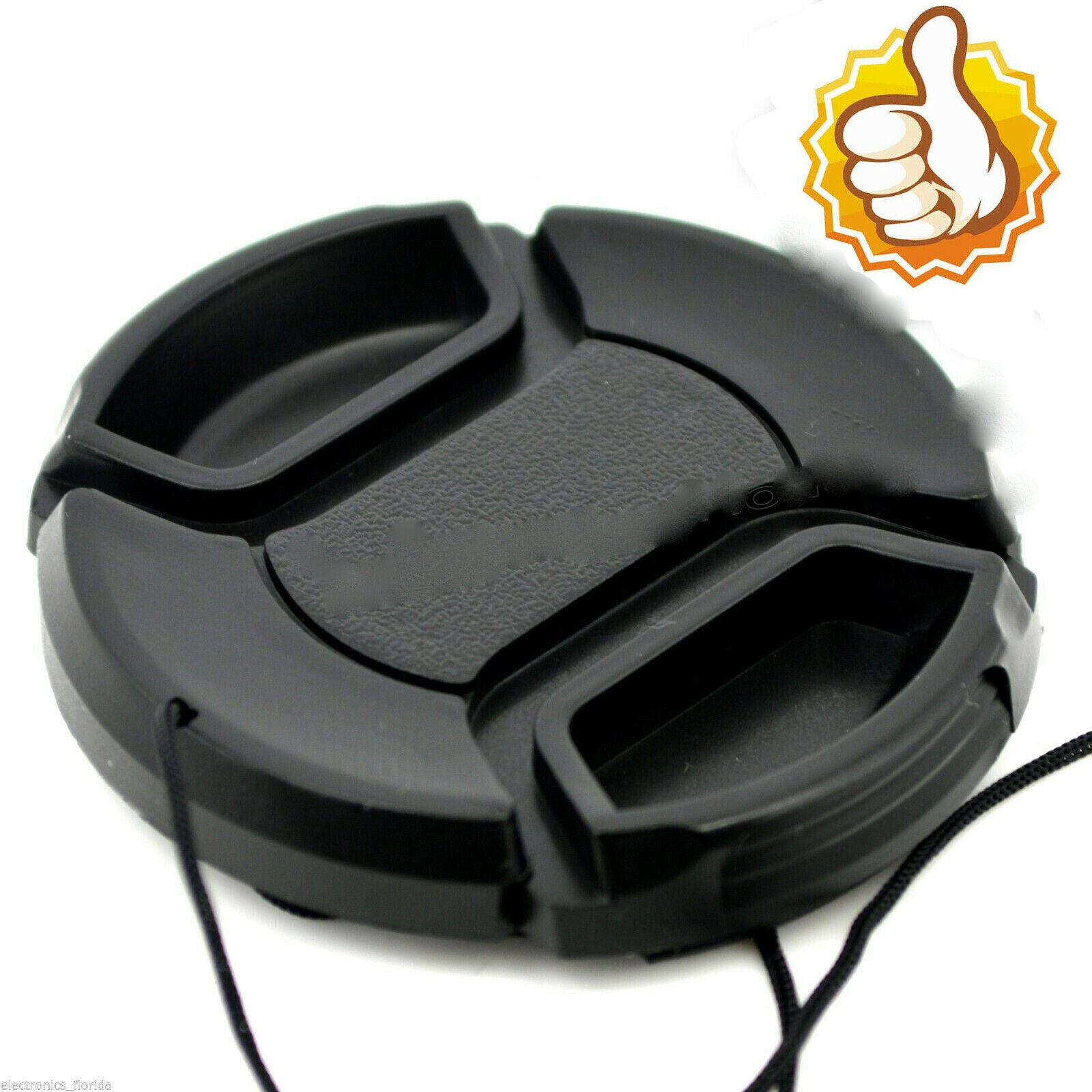 52mm Lens Cover center pinch snap on Front Cover string for Canon Nikon Sony USA