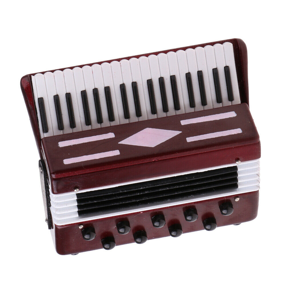 1/6 scale accordion wooden musical instrument for action figures