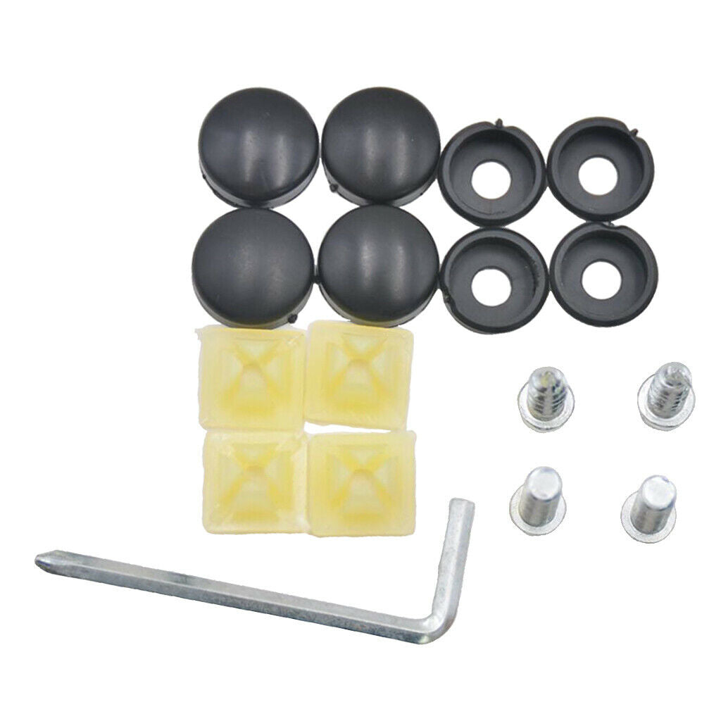 Stainless Steel License Plate Frame Screws Fastener And Caps Cover Set Kits