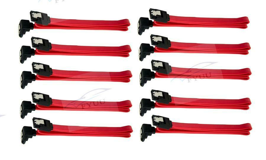 10Pc 18" SATA 3.0 Cable SATA3 III 6GB/s Right Angle 90 Degree SSD HDD Hard Drive