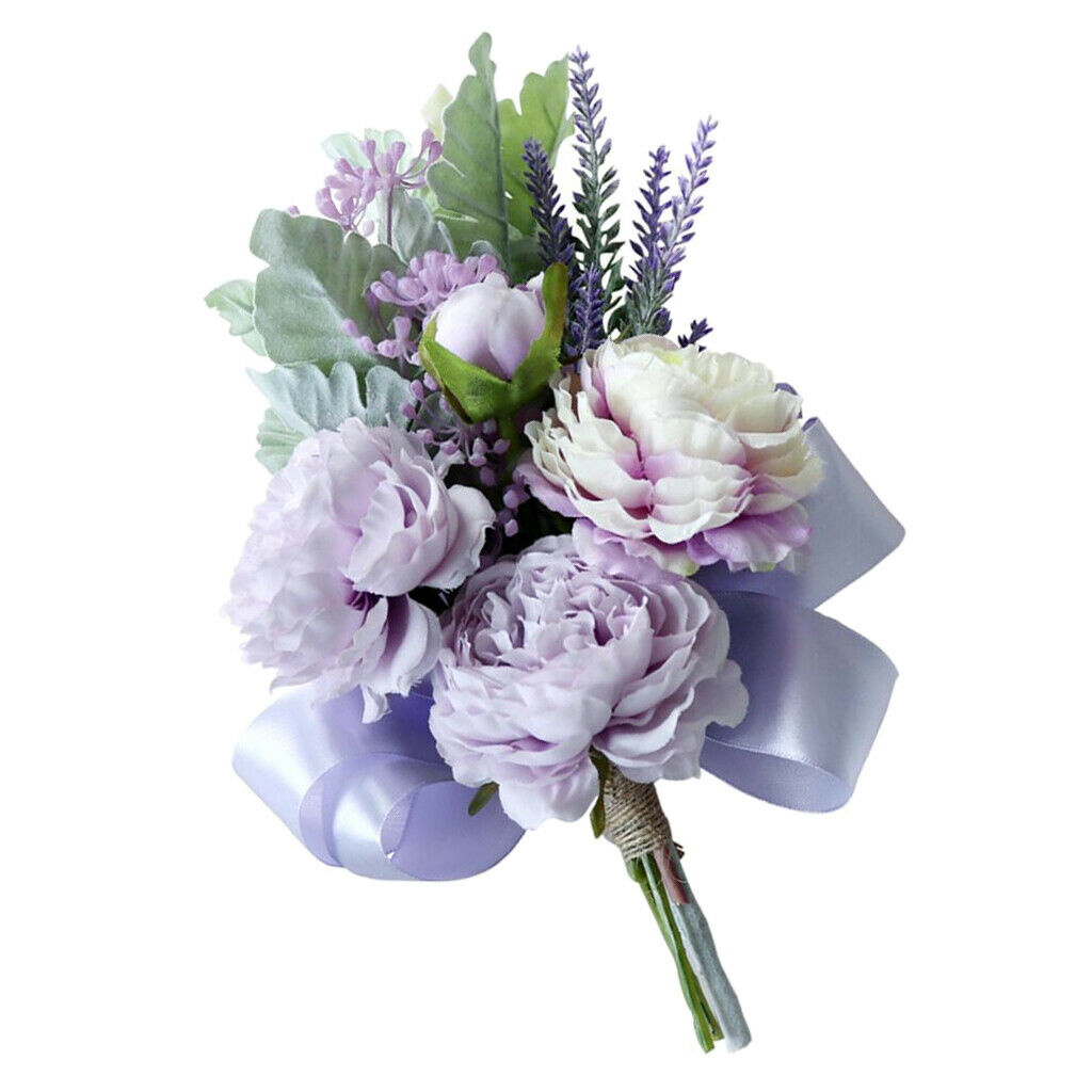 Romantic Artificial Chair Back Flower Bouquet Bridal Flower Wedding Decor