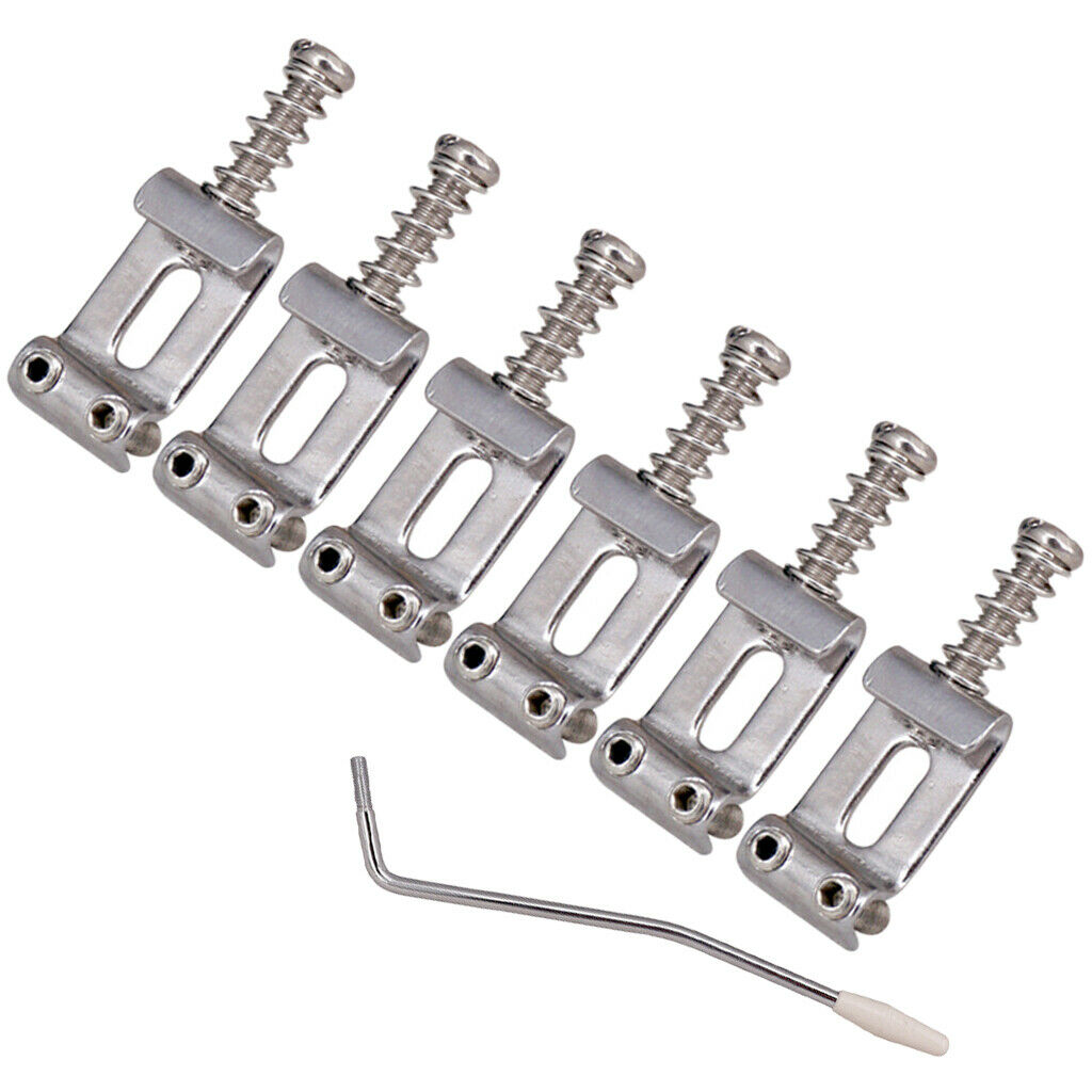 Set / 6pcs Guitar Bridge Saddles Spare Parts With Arm Lever 5mm Tremolo Vibrato