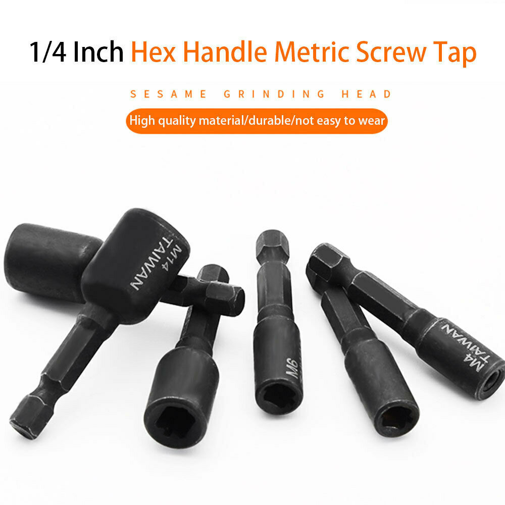1/4 Hex Handle Metric Screw Tap M4/5/6/8/10/12/14/16 Threading Tool New LIN