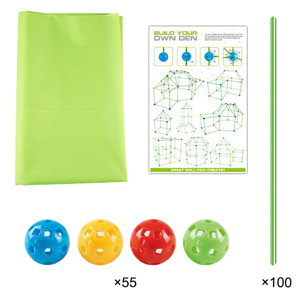 155Pcs Build Your Own Den Set Kit Present Children DIY Tent Gift Exercises