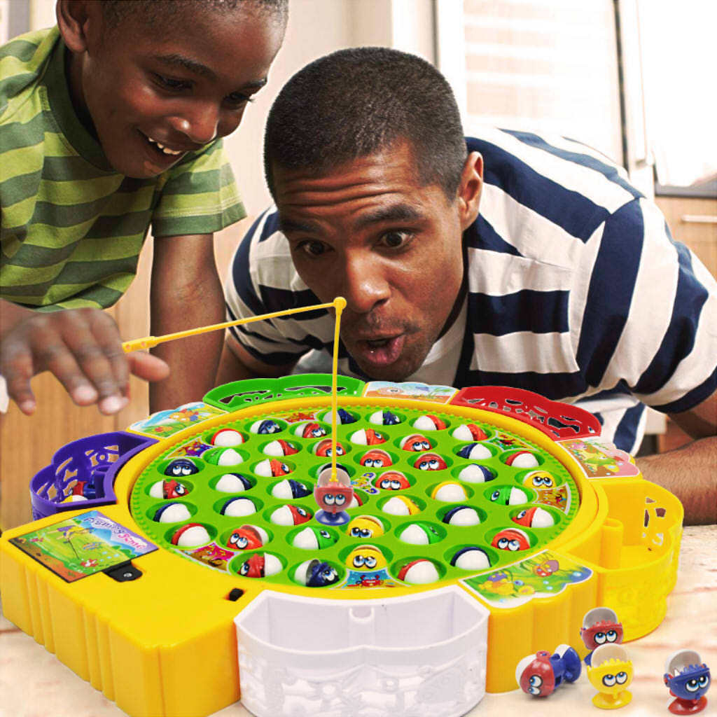 Fishing Game Set Musical Rotating Fishing Board Gift Preschool Games Toys