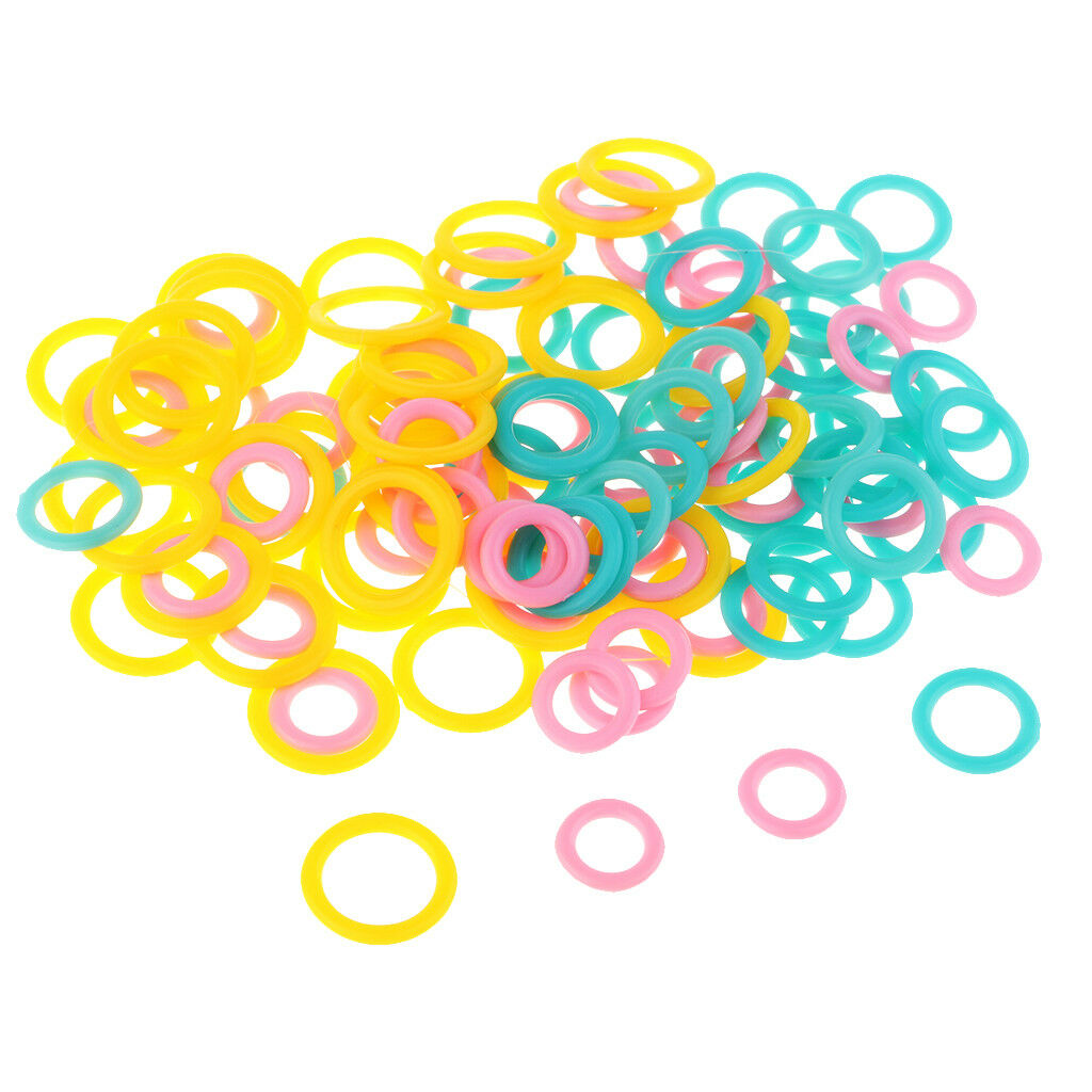 120pcs Mixed 2 Size Multi-Colored Stitch Marker Rings for DIY Knitting Craft