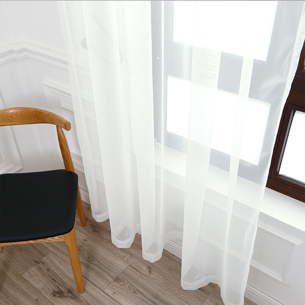 2pcs Elegant Gauze Sheers Rod Pocket Window Curtain Drape Panel 39x79inch