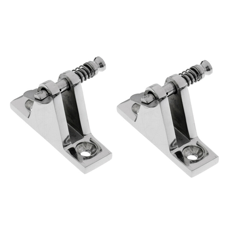 2 Pack 316 Stainless Steel Boat Bimini Top Deck Hinge with Removable Pin for