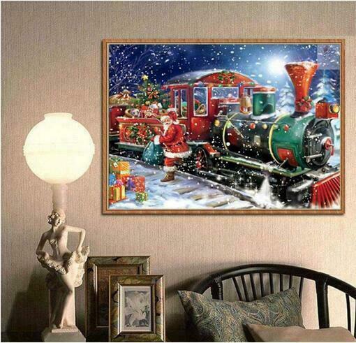 Christmas Full Drill 5D Diamond Painting Xmas Snowman Stitch Arts Kit Festival