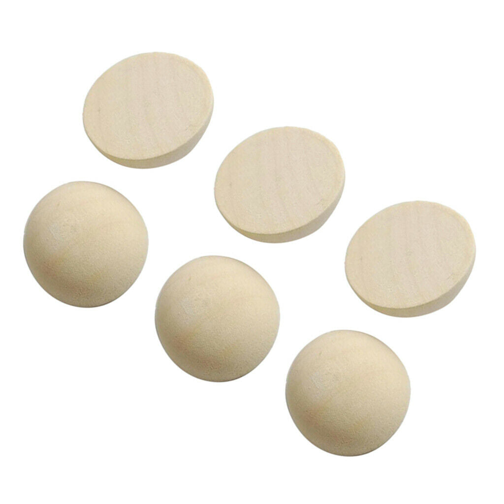 200pcs Unfinished Hardwood Wooden Half Balls Shapes Party Table Decoration